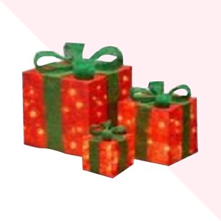 Glitzhome Red & Gold Rectangular Nesting Gift Box, 5-Piece Set