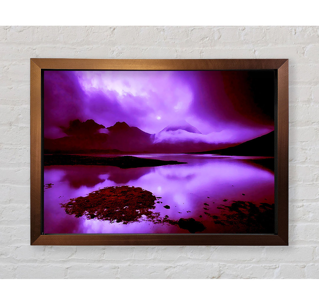 Gerahmtes Leinwandbild Purple Loch Dusk