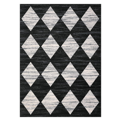Washable Rug Modern Checkered Rugs Lattice Distressed Minimalist Aesthetic Rugs for Bedroom Laundry Farmhouse