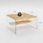 Table basse à tréteaux avec rangement