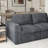 Wide Plush Corduroy Compression Boneless Sofa Corner Seat Module, Left Seat, Right Seat-2005831247