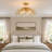 4-Light Leaf Semi-Flush Mount Ceiling Light - Adjustable Direction, Gold Finish, 26'' Modern Glam Fixture