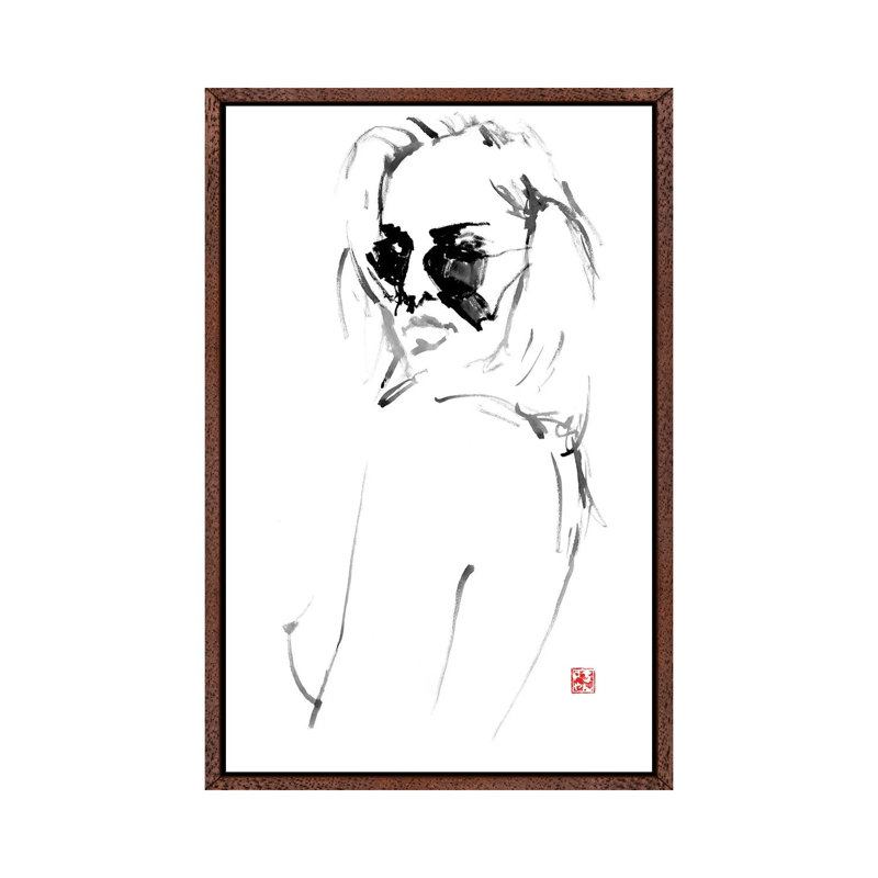 Lunettes by Péchane - Print on Canvas, 66.04 cm H x 45.72 cm W, Classic Brown Wood Framed