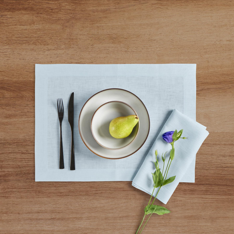 100% Pure Linen Dinner Napkins - Fete, Ice Water