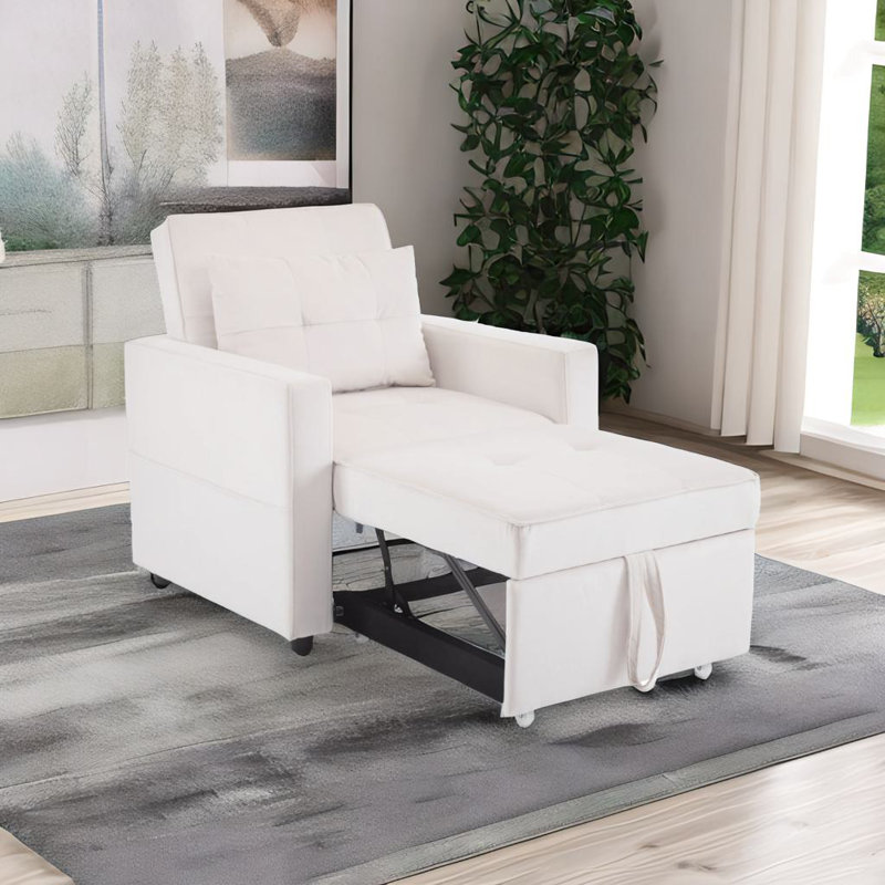 Divan-lit convertible, Velours beige