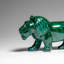 Genuine Polished Malachite Lion Carving (272 Grams)