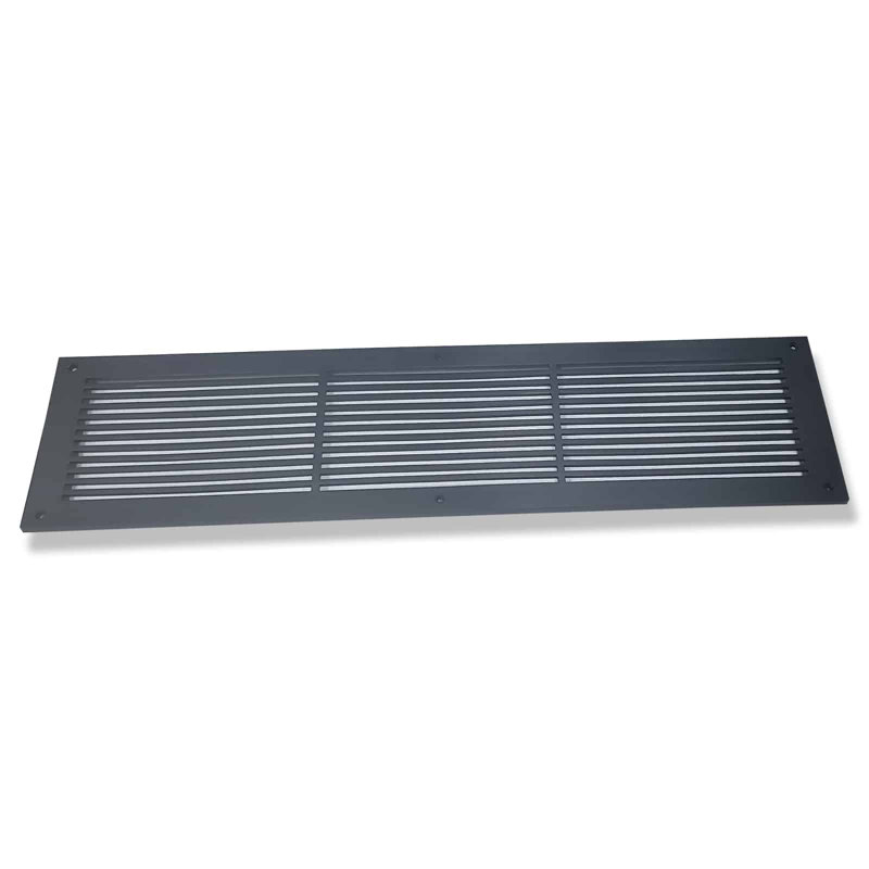 Grille murale en métal, Noir, 30" L x 6" W x 0.6" H
