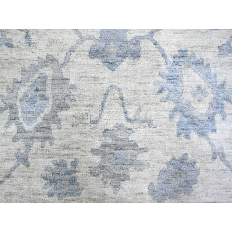Tapis oriental en laine douce ivoire noué à la main 8 pi 1 po x 9 pi 8 po A50BB19B64C14D9D90C1ED7C66EFAB31