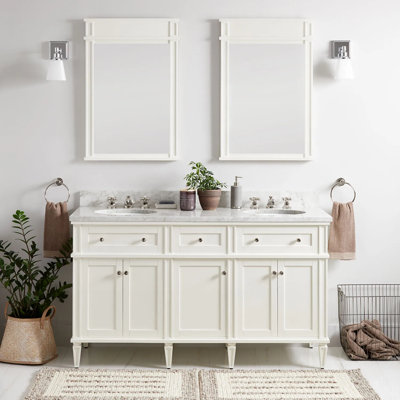 60" Elmdale Double Bathroom Vanity Set with Oval Undermount Sinks