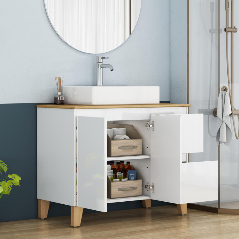 Meuble-lavabo autoportant avec lavabo