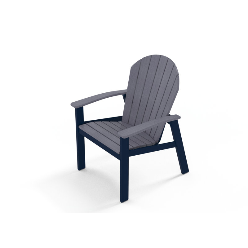 Newport Dining Height Metal Adirondack Chair, Graphite, Cape Gray