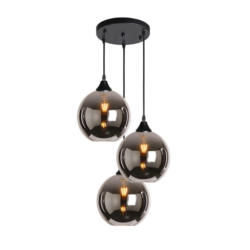 Ber 3 - Light Cluster Pendant, Silver, Black