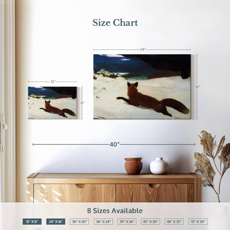 La chasse au renard, H 16 po x l 24 po