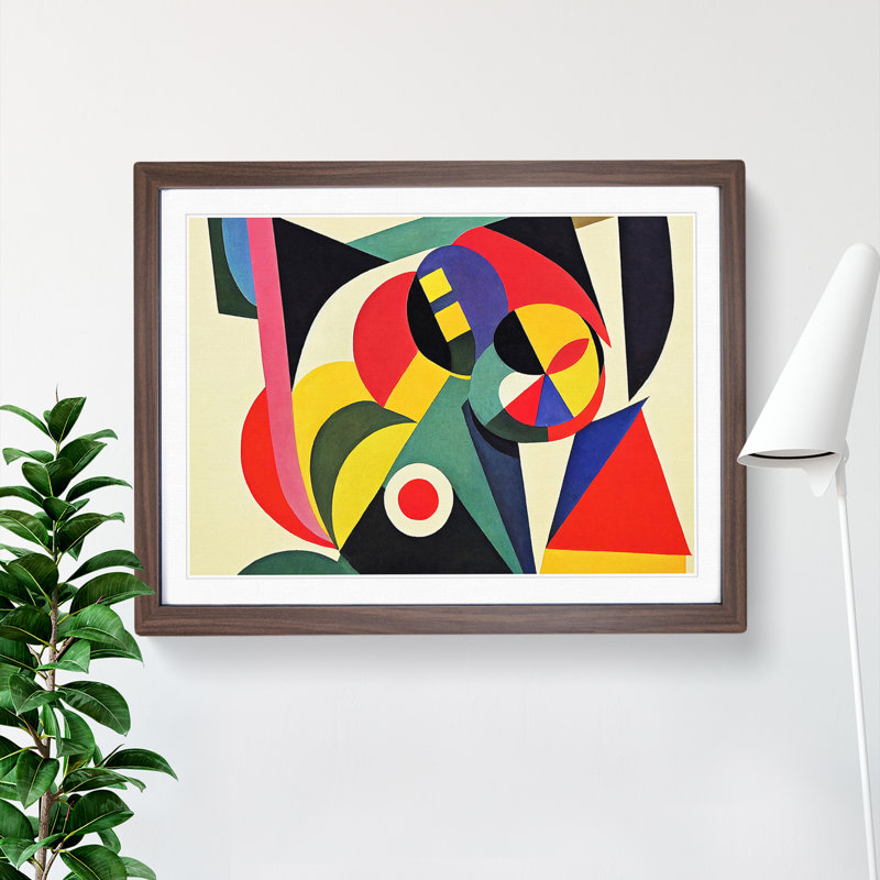 Great Modern Abstract - Single Picture Frame Painting, 46cm H x 64cm W x 2cm D, Walnut