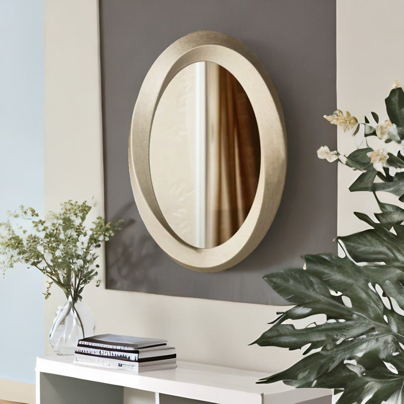 Brentwood Retro Manufactured Wood Oval Mirror