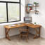 Modern L-shaped Solid Wood Desk-114317888
