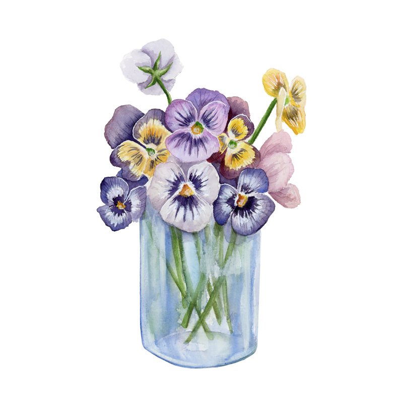 «Pansies» par Leah Tedesco sur, Toile tendue, Pas de tapis, H 18 po x l 12 po