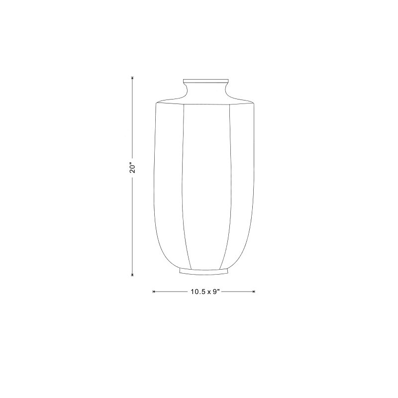 Evelyn Blue/White Table Vase, 20" H x 10.5" W x 9" D