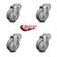 4 Inch Polyurethane Wheel Swivel Bolt Hole Caster Set Service Caster Brand-88884175