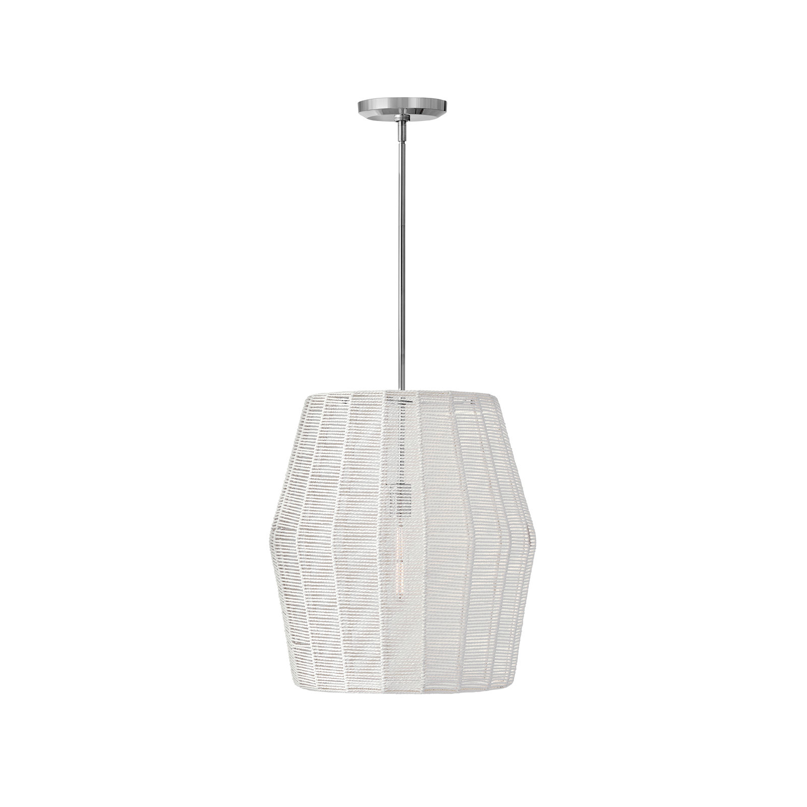 Ariza Single Light Dimmable Pendant, Polished Chrome, White