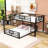 Twin Over Full L-Shaped Metal Bunk Bed With Slats-430279852