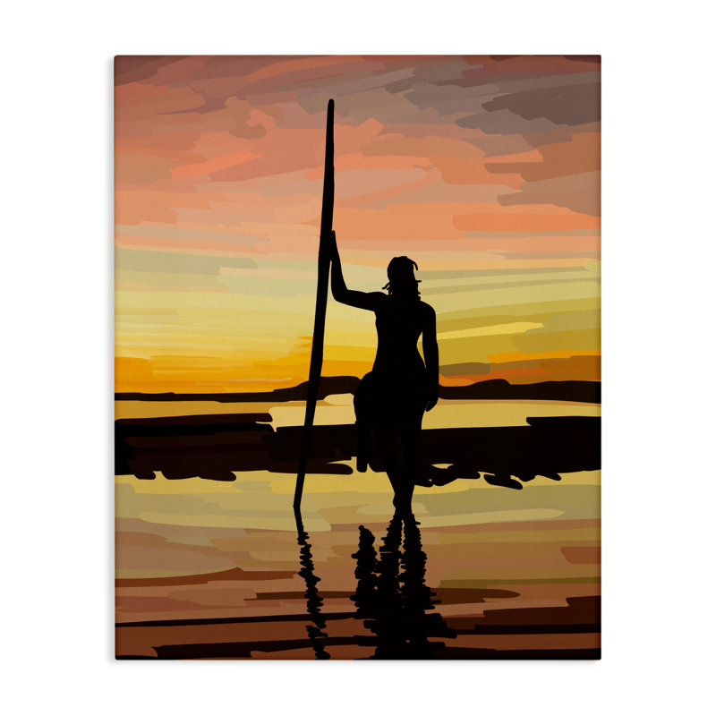 «Sunset Surfer Silhouette» par Amelia Noyes, H 20 po x l 16 po