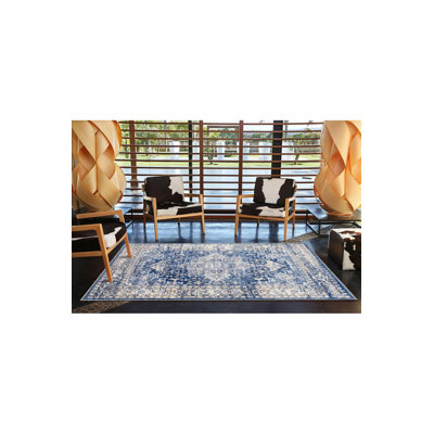 Machine Washable Light Blue Traditional Patterned Decorative Woven Base Rug