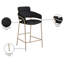 Tabouret de comptoir en velours beige Yara-75000048