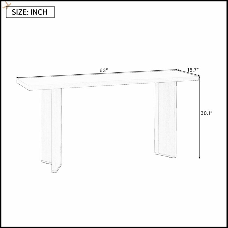 Élégante console avec placage en pin et pieds géométriques, idéale pour le salon, le bureau et la salle à manger, Black