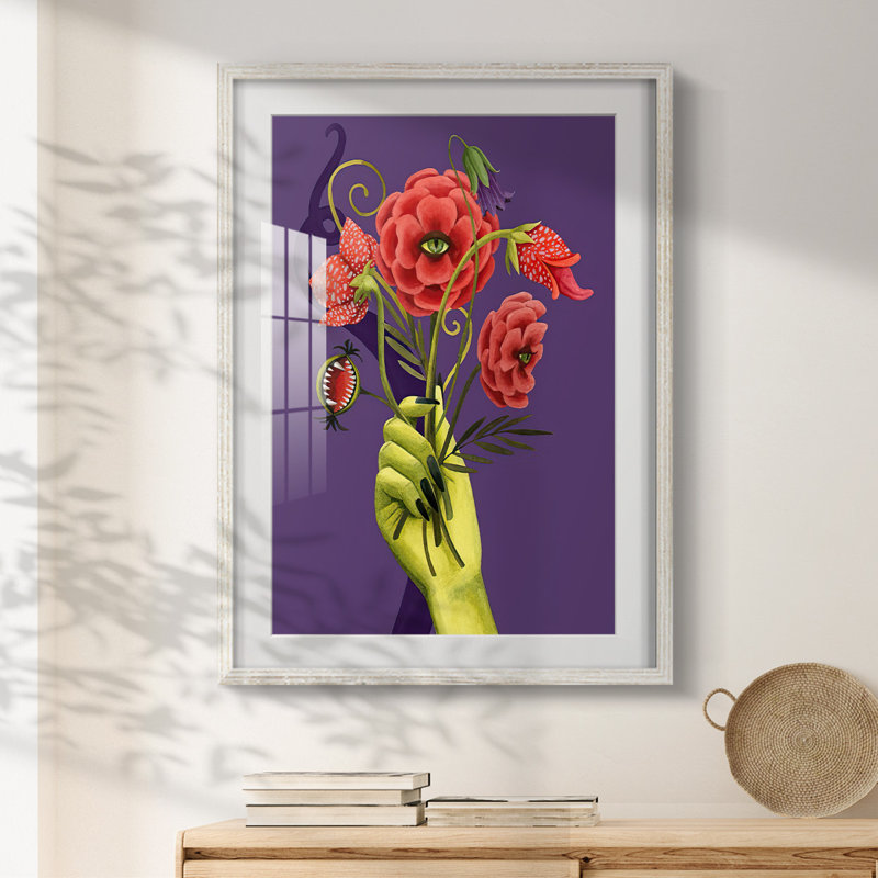 Kincey - Toile tendue avec châssis, H 28,5 po x l 20,5 po, Blanc
