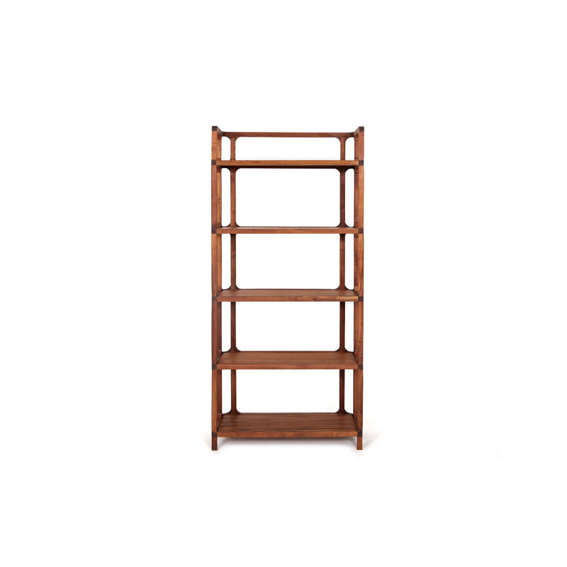 Bibliothèque en bois massif H 74,8 "x l 35,43" Jiva