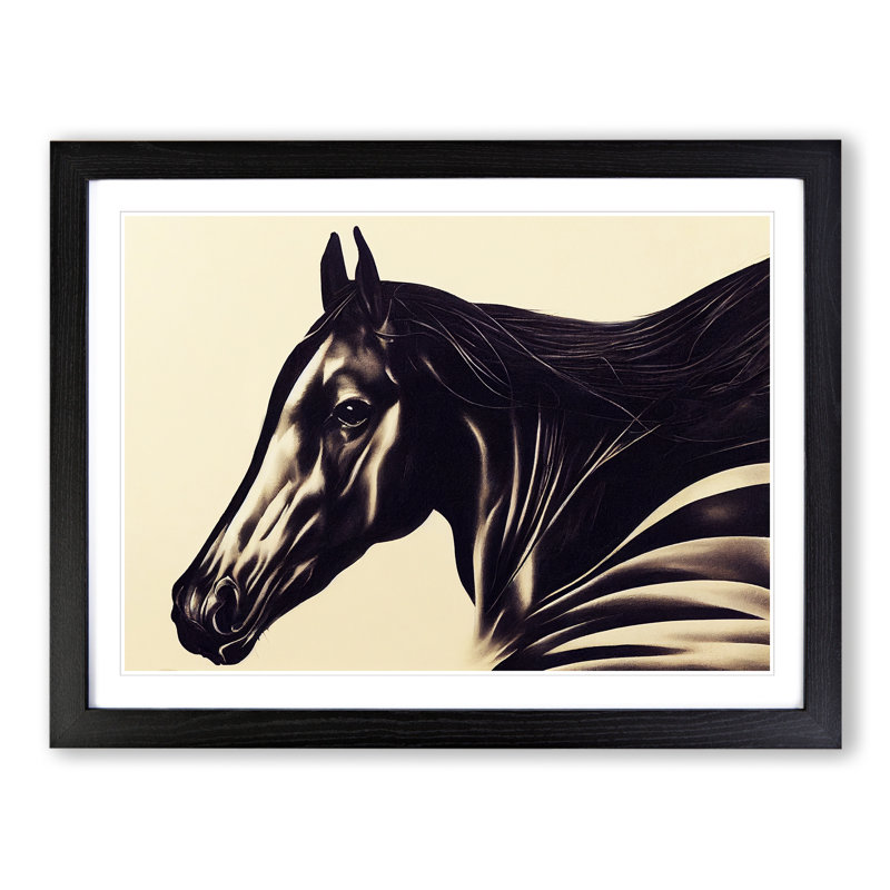 Beauteous Horse - Single Picture Frame Print, Black Framed, 46cm H x 64cm W x 2cm D