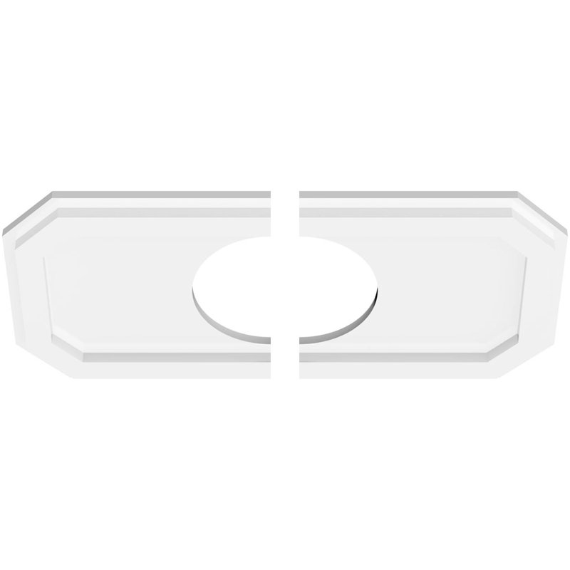 20"W x 10"H x 6"ID x 7"C x 1"P Emerald Architectural Grade PVC Contemporary Ceiling Medallion, Two Piece