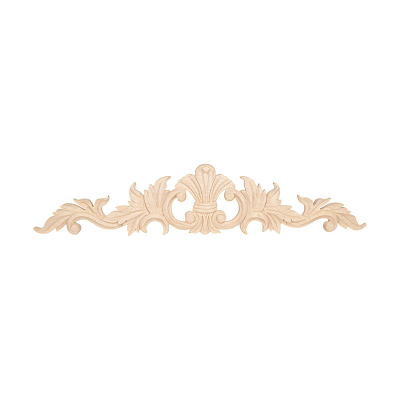 Applique en bois d'acanthe non fini 3-7 / 8 po x 18-1 / 4 po x 1/2 po, Érable dur