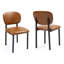 Ensemble de 2 chaises de salle à manger rembourrées en tissu avec pieds en fer Beren-349295654
