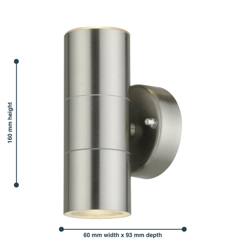 Michale Outdoor Armed Sconce, Stainless Steel