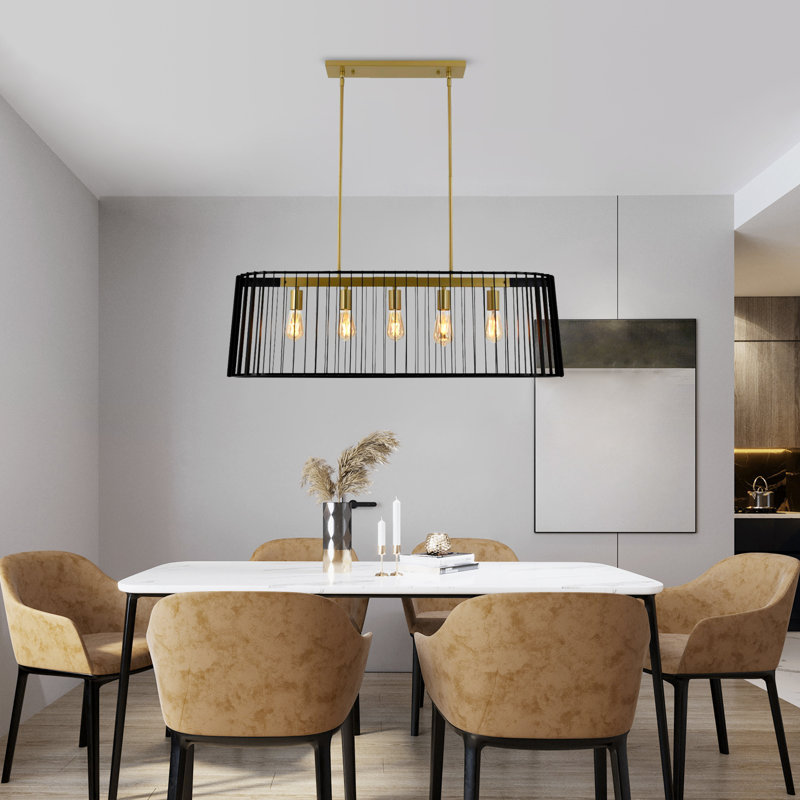 Faison 5 - Light Dimmable Kitchen Island Rectangle Chandelier