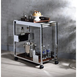 Myersville Rectangular Bar Cart in Chrome