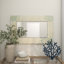 Mother of Pearl Shell Handmade Mosaic Room Wall Mirror with Blue Corners-86602850