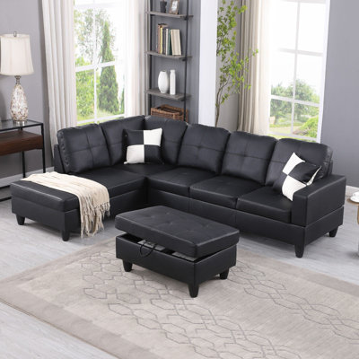 Canapé modulaire en cuir 3 pièces Amielia