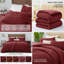 Ensemble de couette moelleuse en polaire Queen bordeaux