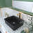 DeerValley Ally 19" Black Bathroom Sink Ceramic Rectangular Vessel Sink