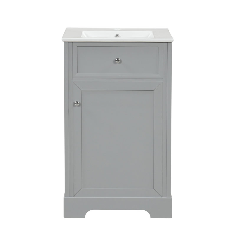 Meuble-lavabo peu encombrant de 20 po avec lavabo et rangement intégrés | Idée cadeau