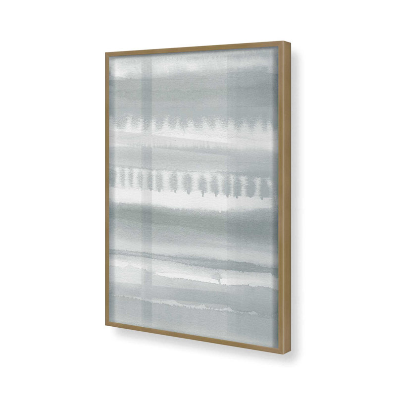 Soft Gradient Stripes I Print, 21.25" H x 17.25" W, Brushed Gold Single Picture Frame