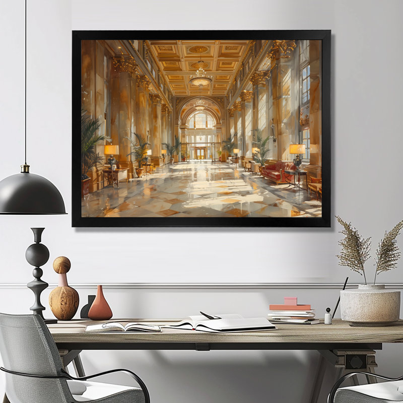 Grand hôtel Yellow Getaway - hôtels et loges, salon d'art mural, Cadre simple noir, H 34 po x l 44 po