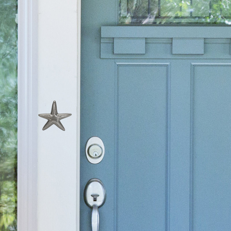 Starfish Nickel Silver Push Button Doorbell