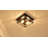 2-Light Square Metal Flush Mount with Turnable Light Cap 