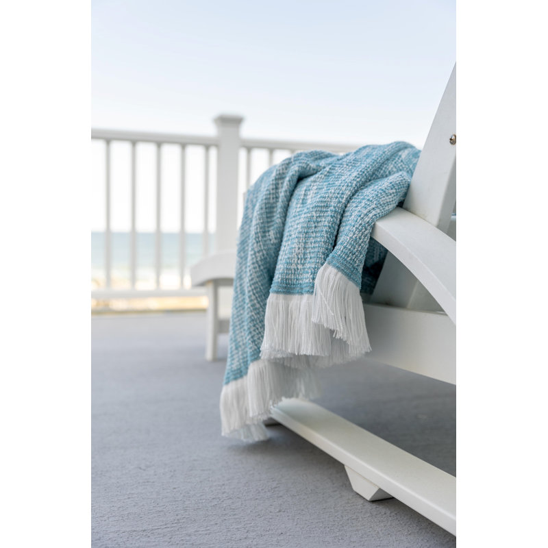 Sunbrella Wylene Indoor/Outdoor Performance Throw Blanket, Lake
