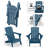  Folding Adirondack Chair Weather-Resistant HDPE Outdoor Fire Pit Chair With 2 Cup Holder-88677737