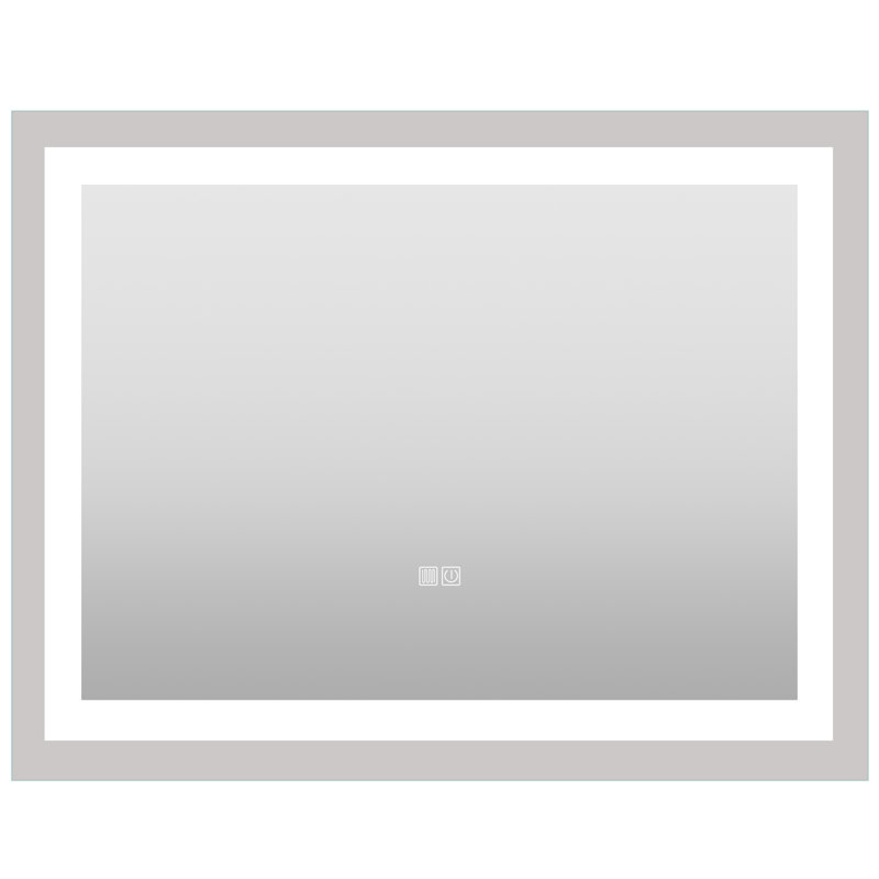 Amrhein Modern Frameless Lighted Makeup Mirror, 28" x 36"